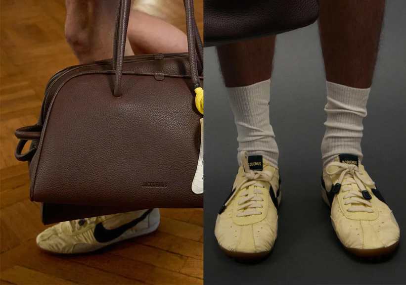 Foto do desfile da Jacquemus onde apareeu pela primeira vez a nova edição do tênis nike Moon Shoe.