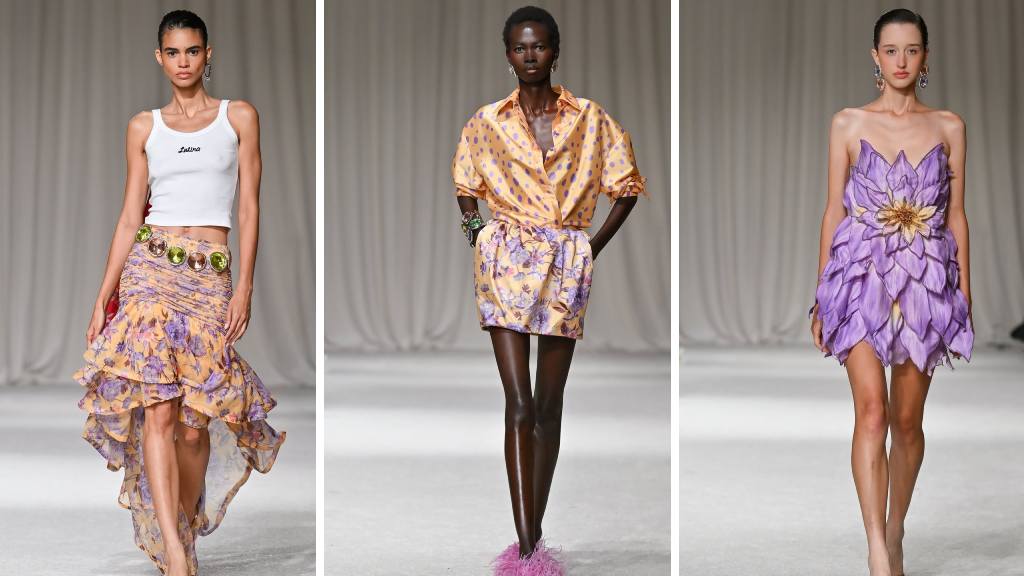 Montagem de fotos do desfile da PatbO um dos destaques da NYFW Verão 2026.