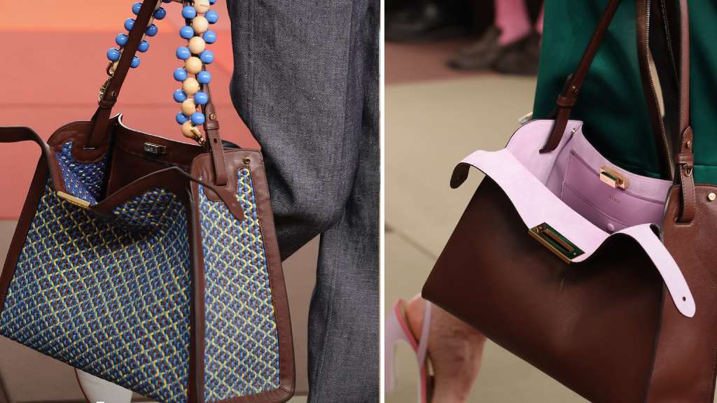 Fotos das bolsas fendi peekaboo no desfile da marca.