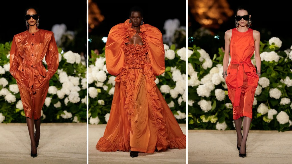 Montagem de looks de Anthony Vaccarello para a YSL Spring/Summer 2026..