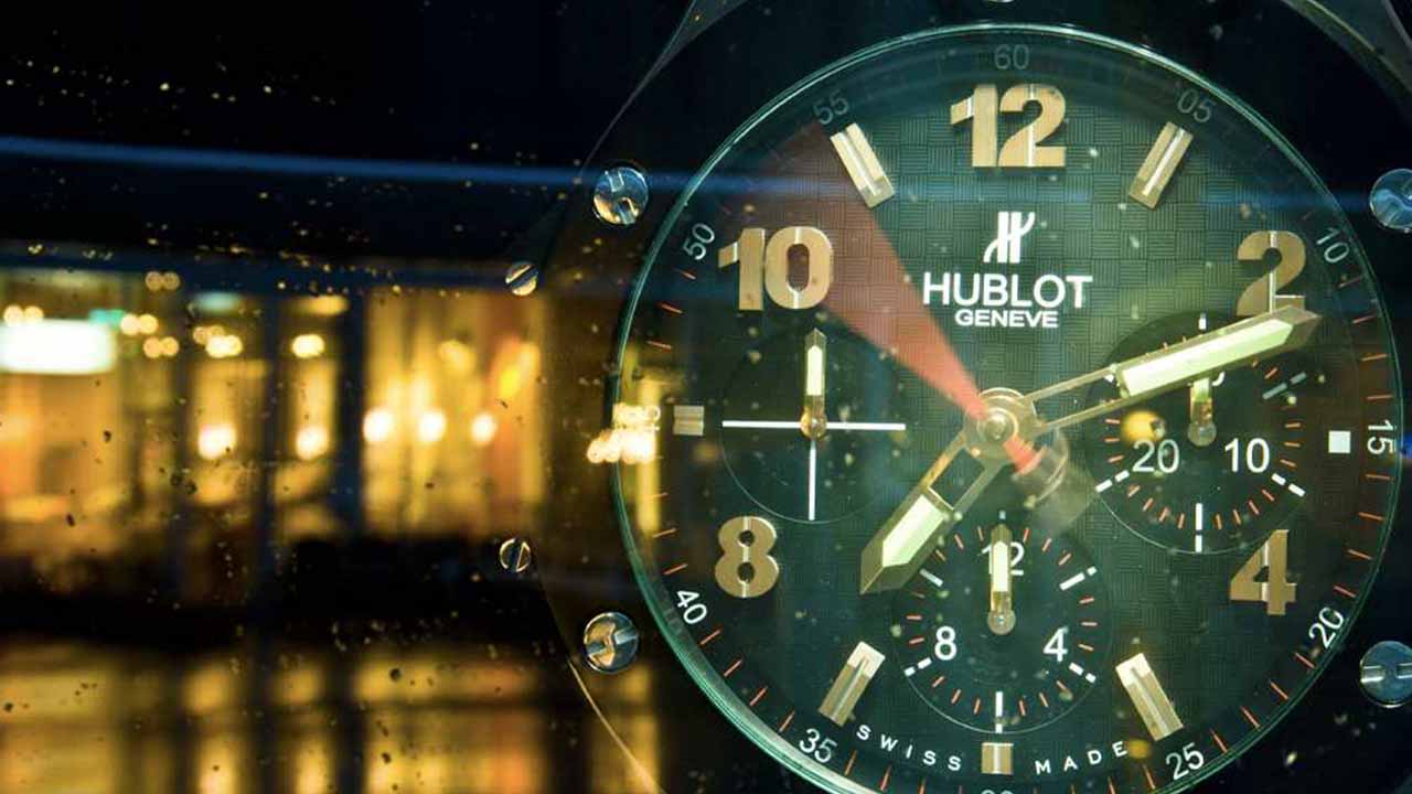 Foto de relógio Hublot, uma das Marcas de Alta Relojoaria do grupo LVMH..