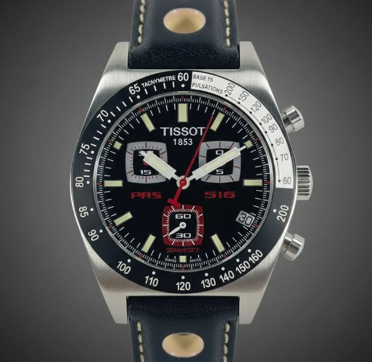Foto de um dos relógios masculinos na black friday do etiqueta única, modelo Tissot PRS 516.