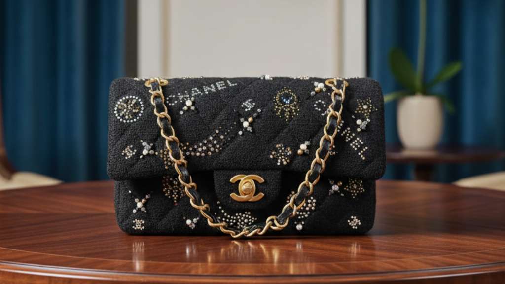 Foto de Bolsa Chanel Chanel Double Flap bordadadas com cristais.