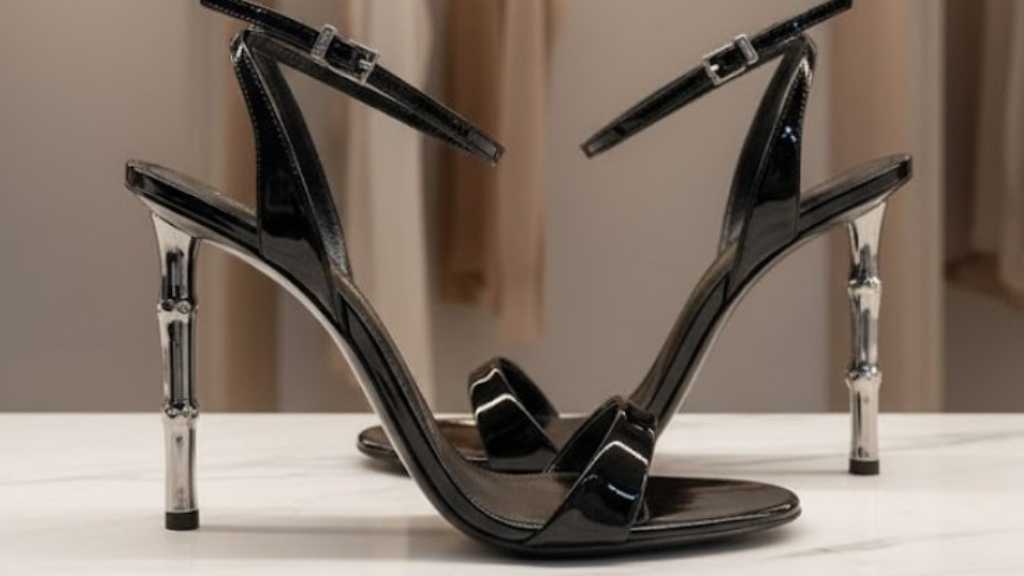 Sapatos de salto esculturais e statement de marcas de luxo no black month.