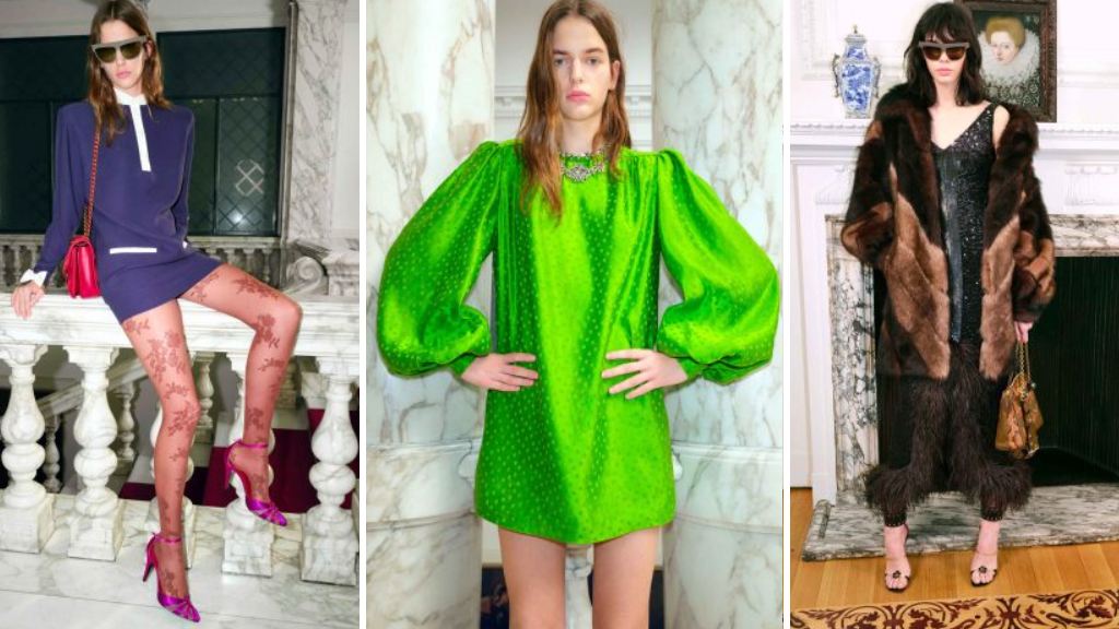 Montagem de fotos de looks da coleção valentino pre-fall 2026.