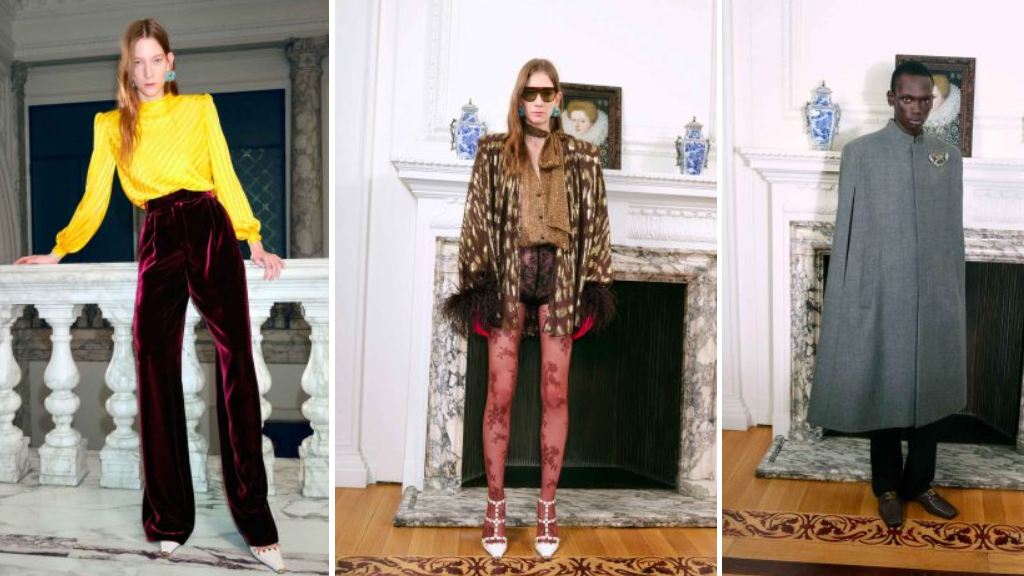 Montagem de fotos do lookbook Valentino Pre-Fall 2026.