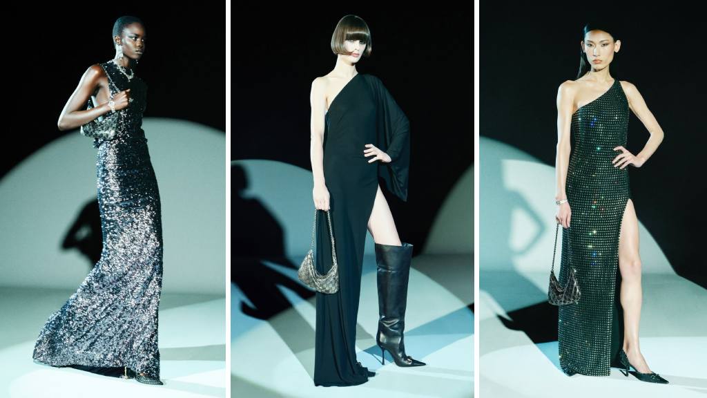 Montagem de 3 fotos do Lookbook Coleção Gucci Generation Pre-Fall 2026.