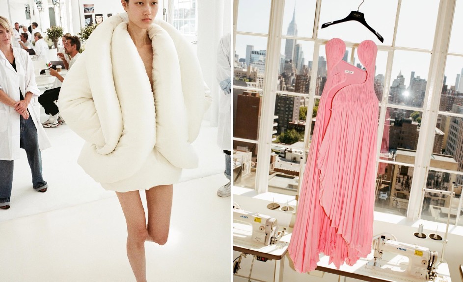 Montagem de fotos de Looks de Pieter Muller para Alaia.