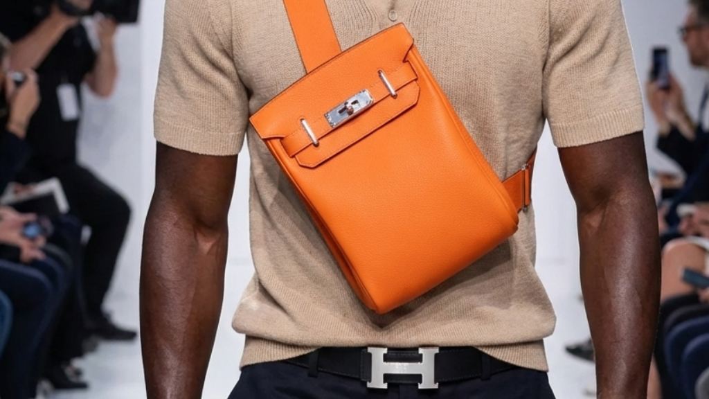 Desfile masculino da Hermès Inverno 2026 marca a despedida de Véronique Nichanian após 38 anos e destaca os solados laranja.