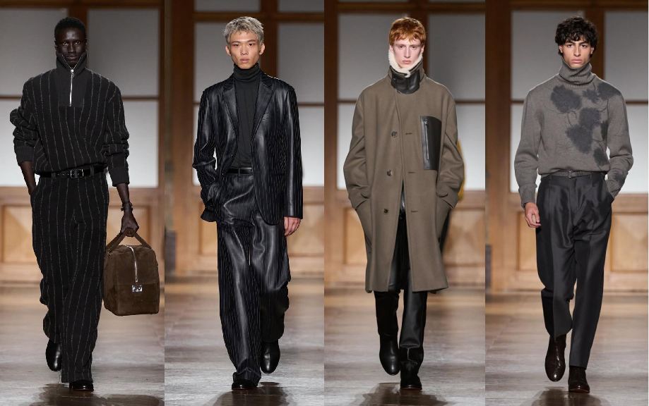 Montagem de fotos da última coleção de Véronique Nichanian para a Hermès Masculina.