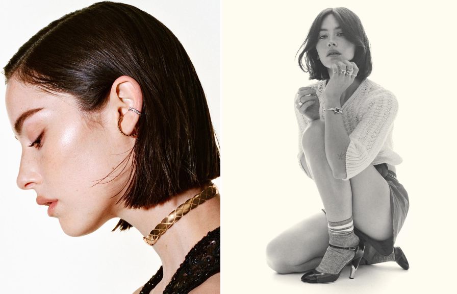 Montagem de fotos de Grace Abrams a nova embaixadora da Chanel em 2026.