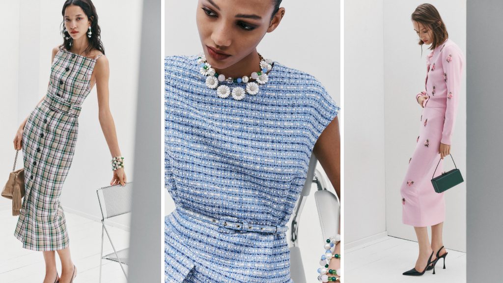 Montagem de fotos da Coleção Carolina Herrera pre-Fall 2026.