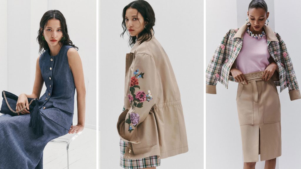 Montagem de fotos do lookbook da Coleção Carolina Herrera Pre-Fall 2026.