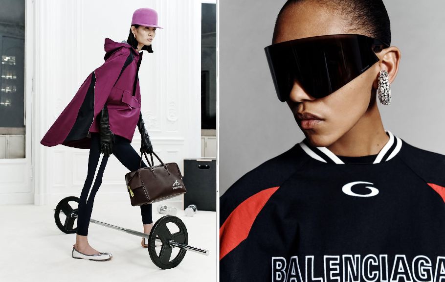 Montagem dos looks femininos da Coleção Pre-Fall 2026 da Balenciaga.