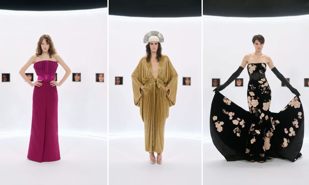 Montagem de fotos e looks do Desfile Valentino Alta-Costura S/S 2026.