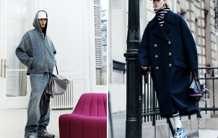 Montagem de fotos do lookbook da Coleção pre-fall 2026 da Balenciaga assinada por Pierpaolo.