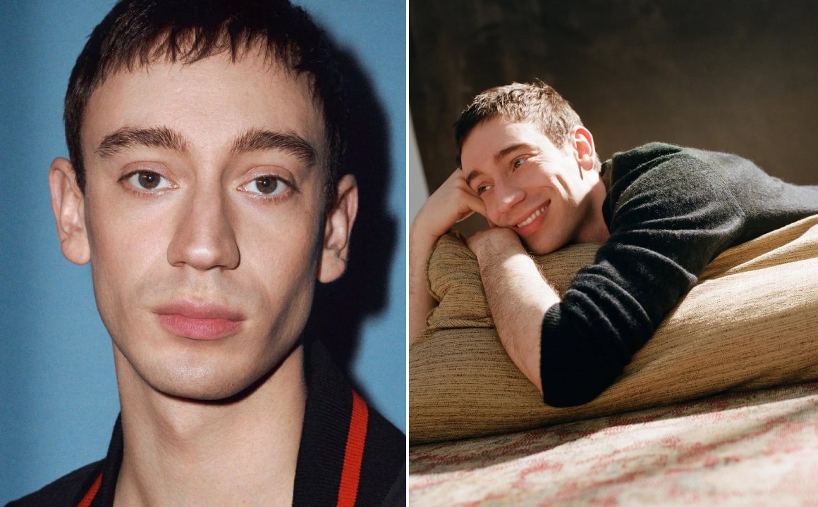 Montagem de fotos do ator canadense Théodore Pellerin, o novo Embaixador da Loewe.