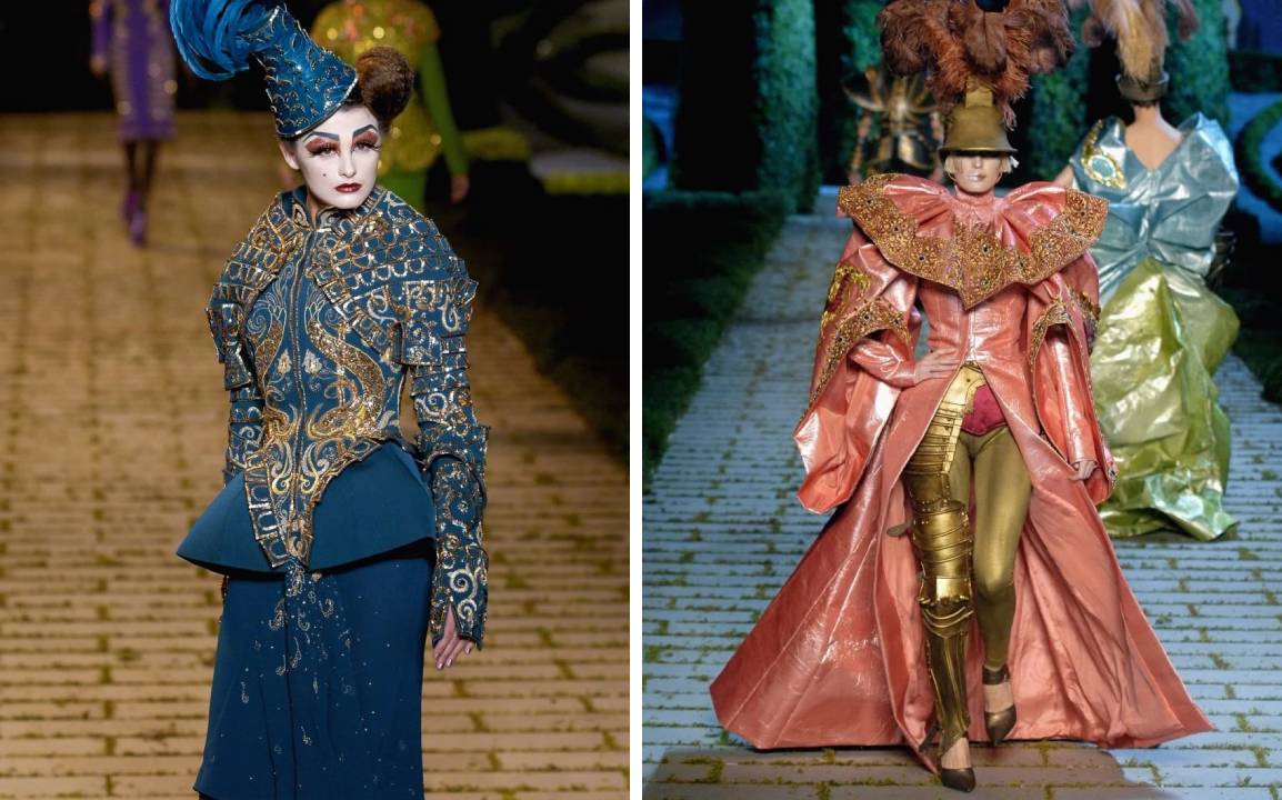 Montagem de fotos de Desfile de Alta-Costura da Christian Dior Fall/Winter 2006 por John Galliano. 