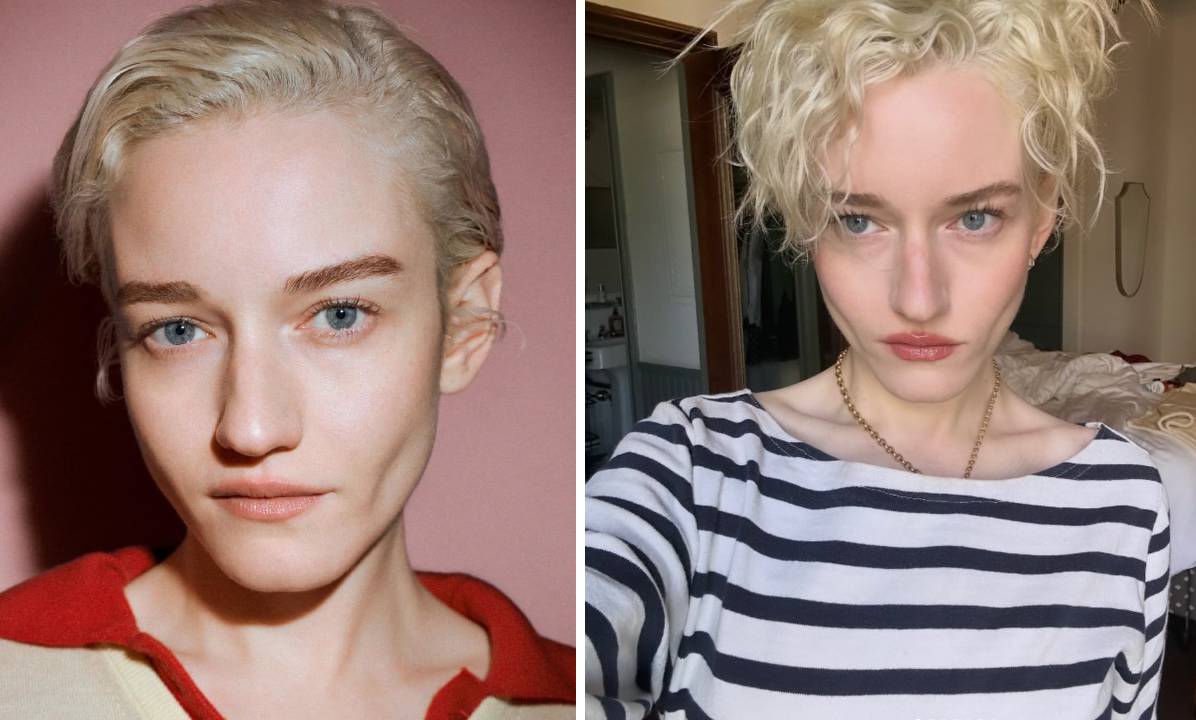 Montagem de fotos de Julia Garner, estrela de Ozark é a nova Embaixadora da Loewe.