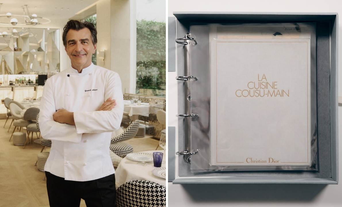 Montagem de fotos de  Yannick Alléno, o chefe premiado que comanda o Monsieur Dior, restaurente da grife francesa que ganhou sua primeira estrela Michelin.