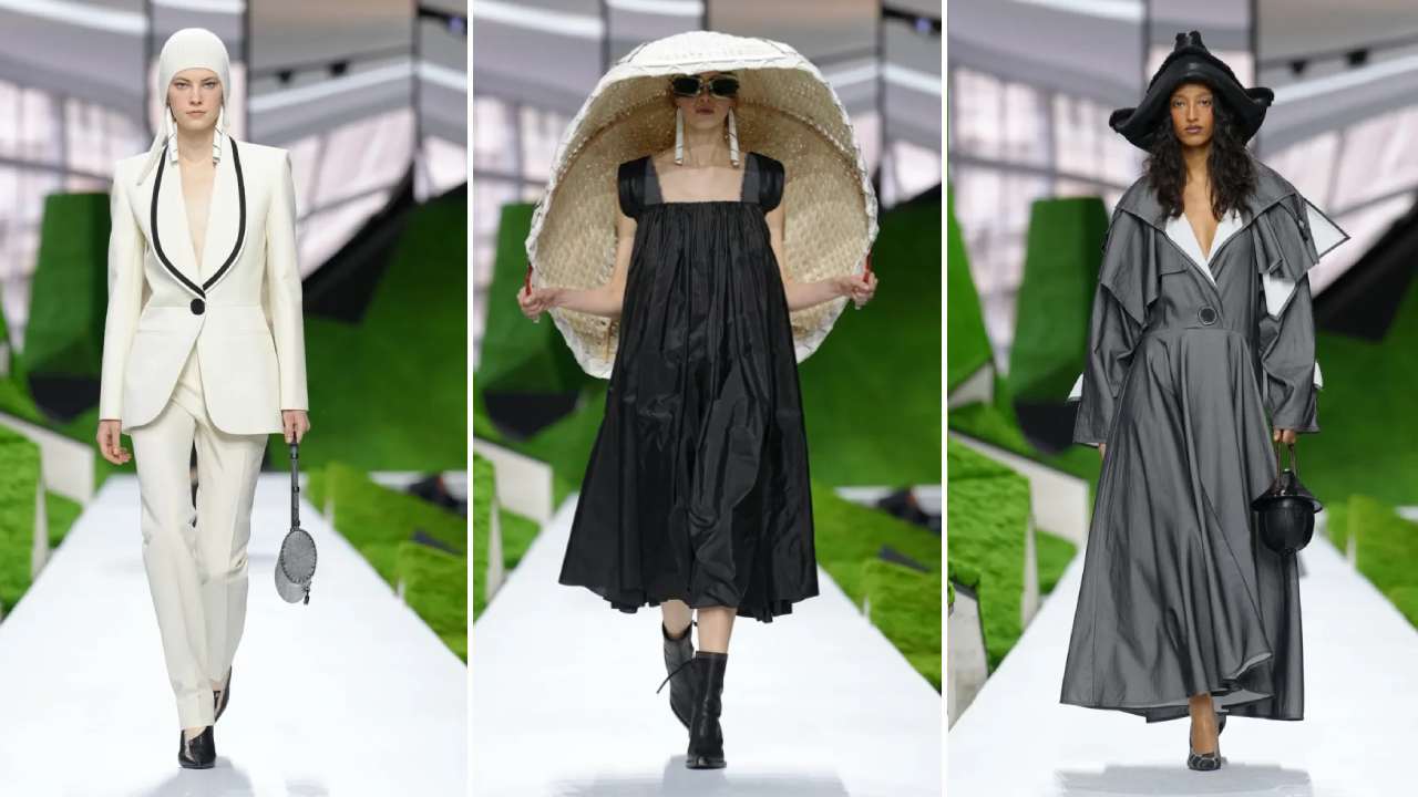 Montagem de fotos de looks da Coleção Feminina 
LV Fall/Winter 2026/27 na PFW.