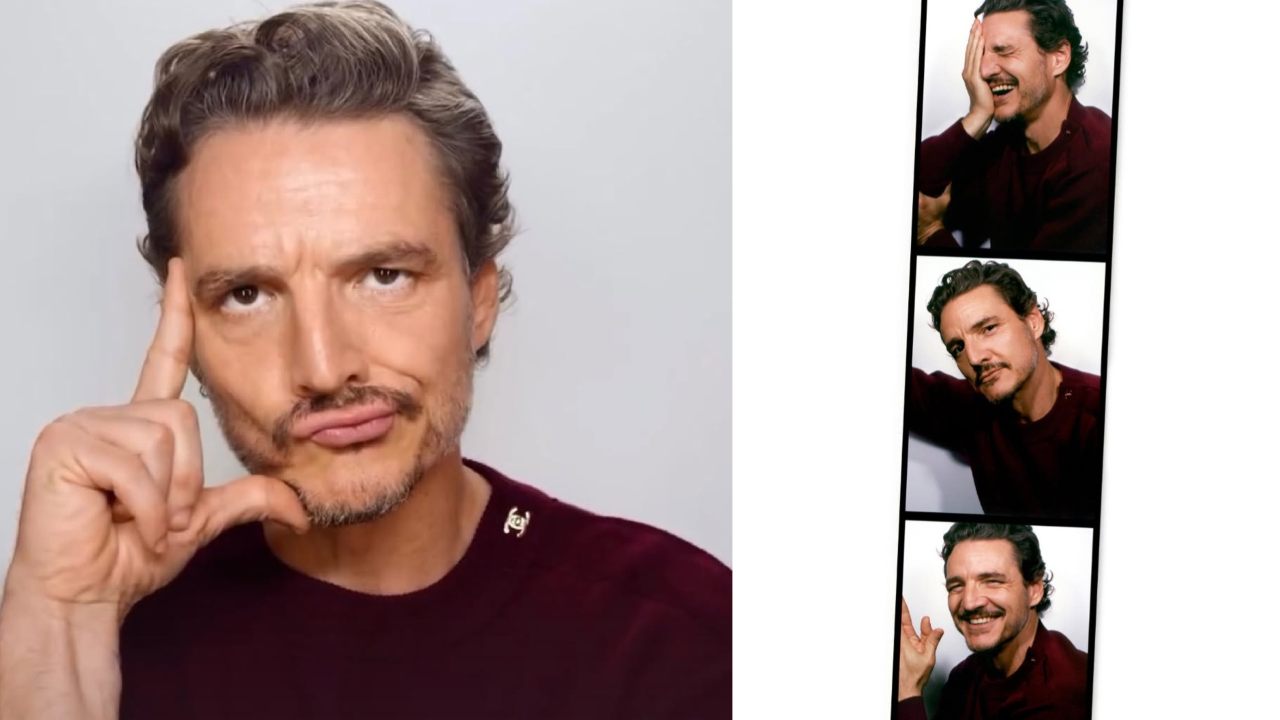 Montagem de fotos de Pedro Pascal o novo embaixador da Chanel.