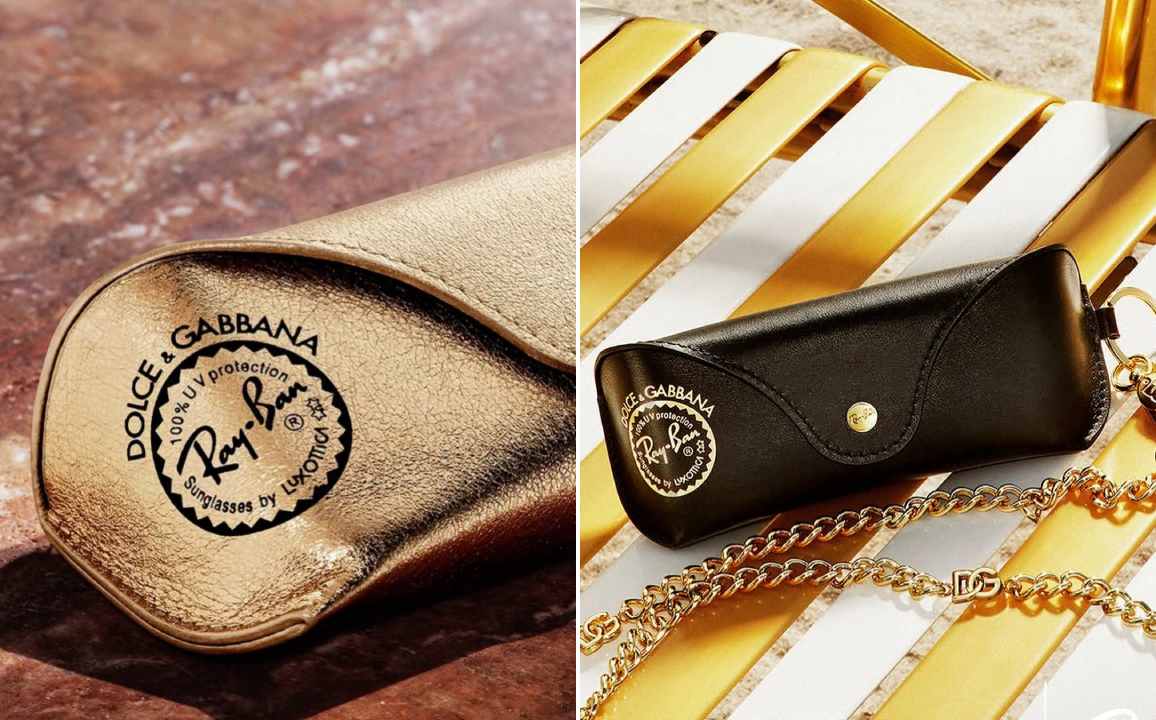 Foto do case de óculos de sol da dolce & gabbana e ray-ban.