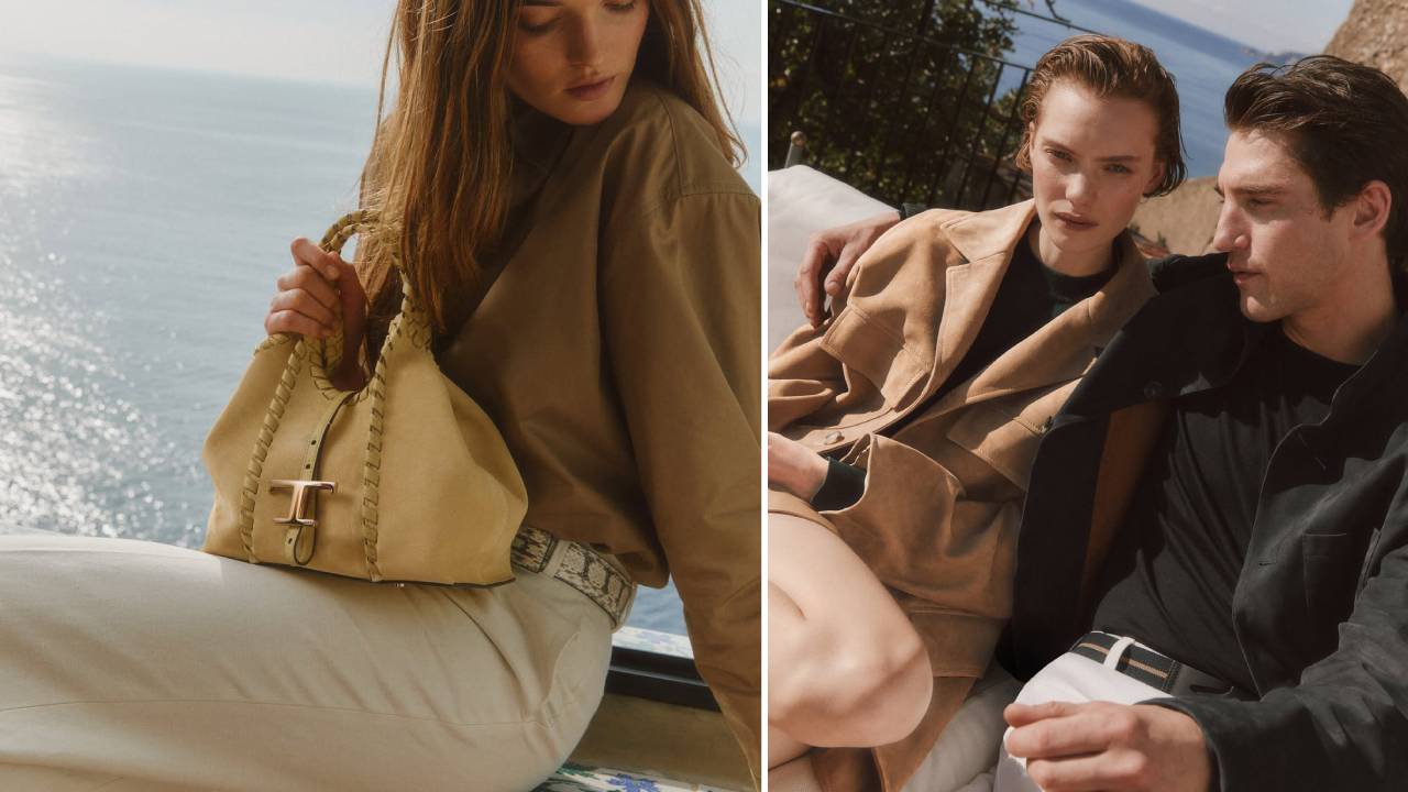 Montagem de roupas da marca de luxo Tod's.