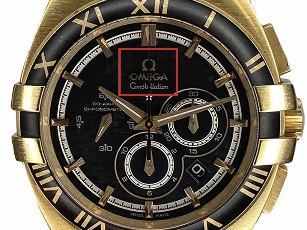Foto do que observar para saber se um relógio omega é original ou falso.