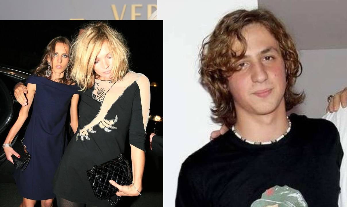 Montagem de fotos dos filhos de Donatella Versace, Allegra e Daniel.