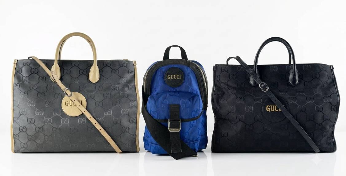 Detalhe do nylon usado em bolsas d gucci.