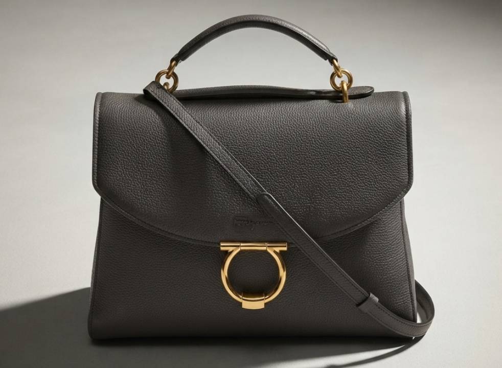 Foto de uma das bolsas ferragamo mais procuradas na second hand week 2026: modelo Margot Gancini.
