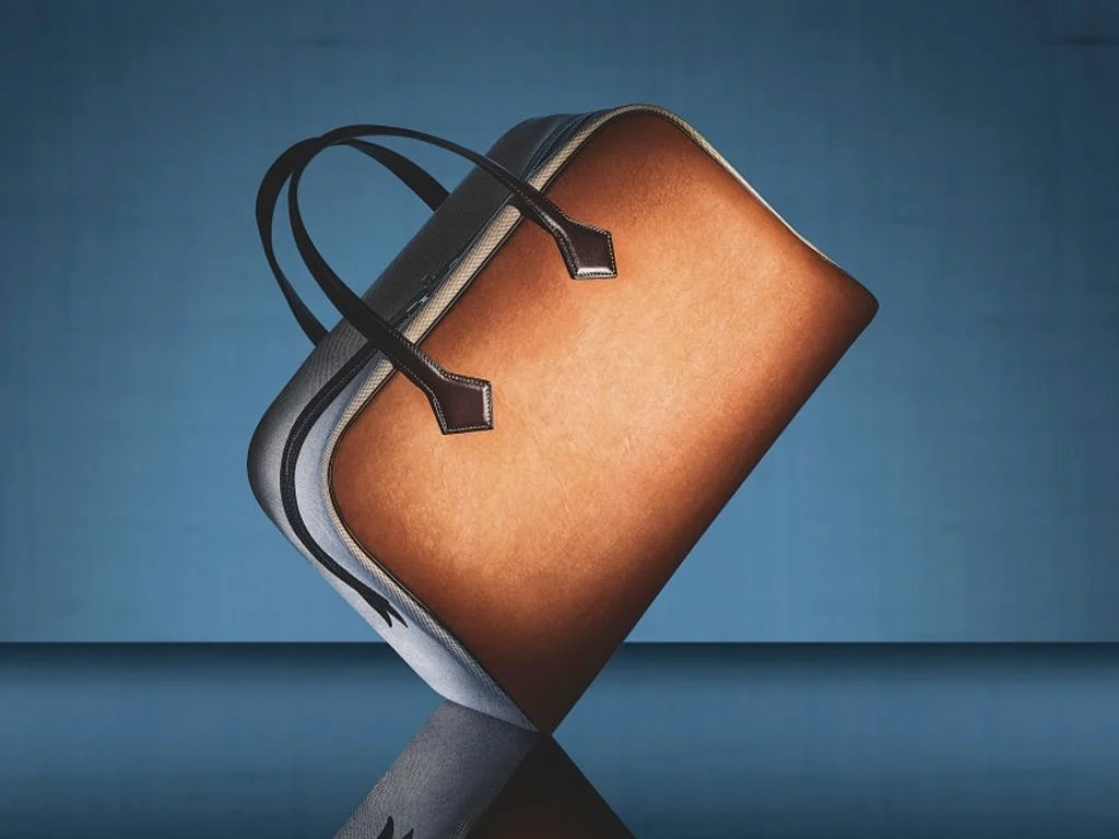 bolsa de luxo sustentável com couro de cogumelo.