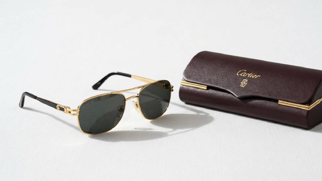 óculos masculino da marca de luxo cartier.