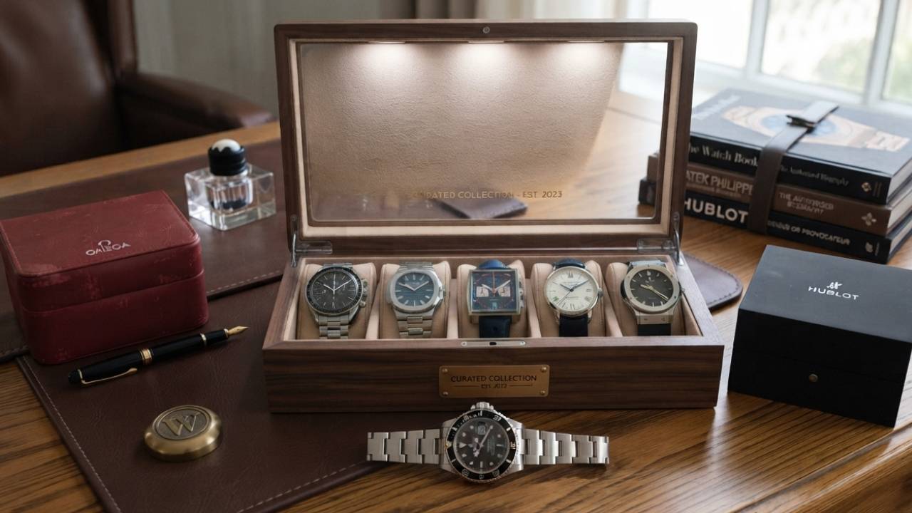 Relógios de luxo seminovos de marcas omega, rolex, patek philippe, tissot, baume mercier.