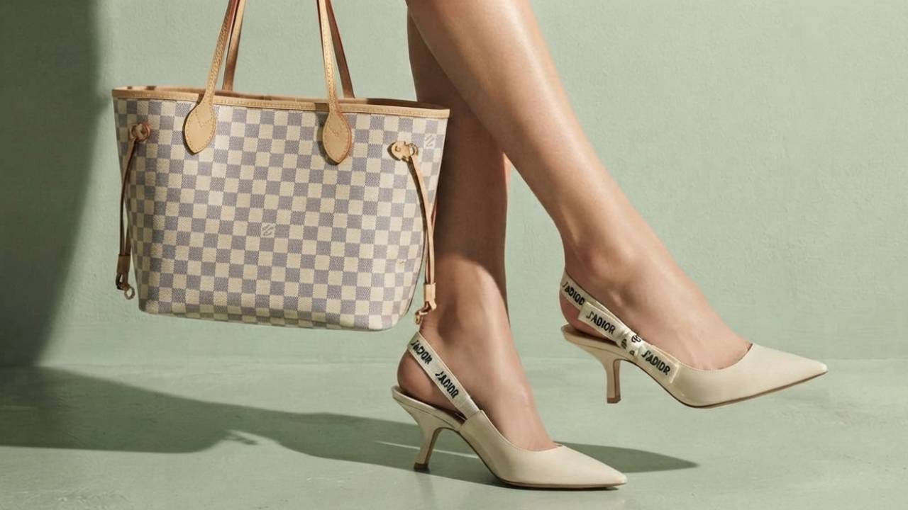 Louis Vuitton Nevefull Damier Azur, uma das bolsas de luxo na second hand week 2026.