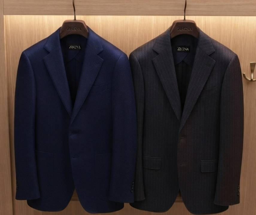 Blazer e paletó de lã Zegna.