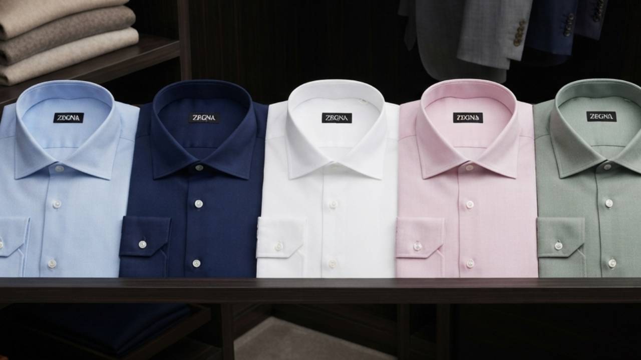 Camisas de algodão ermenegildo zegna.
