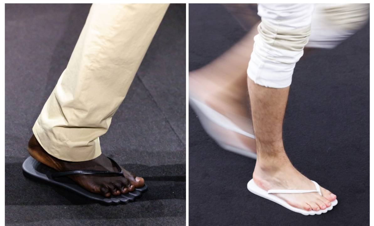 Fotos dos chinelos Havaians Margiela 6Toe.